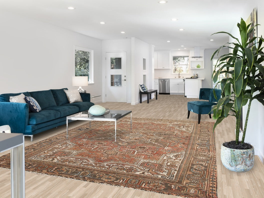 Geometric Heriz Persian Area Rug 8x11
