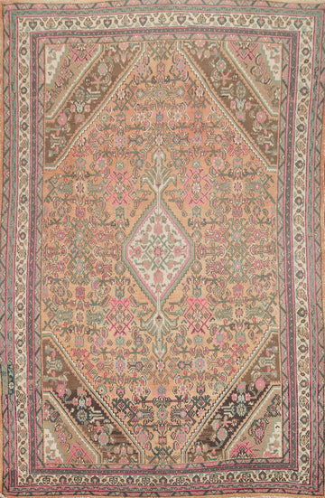 Geometric Wool Hamedan Persian Area Rug 7x10