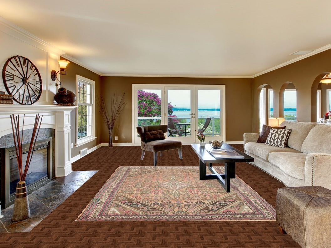 Geometric Wool Hamedan Persian Area Rug 7x10