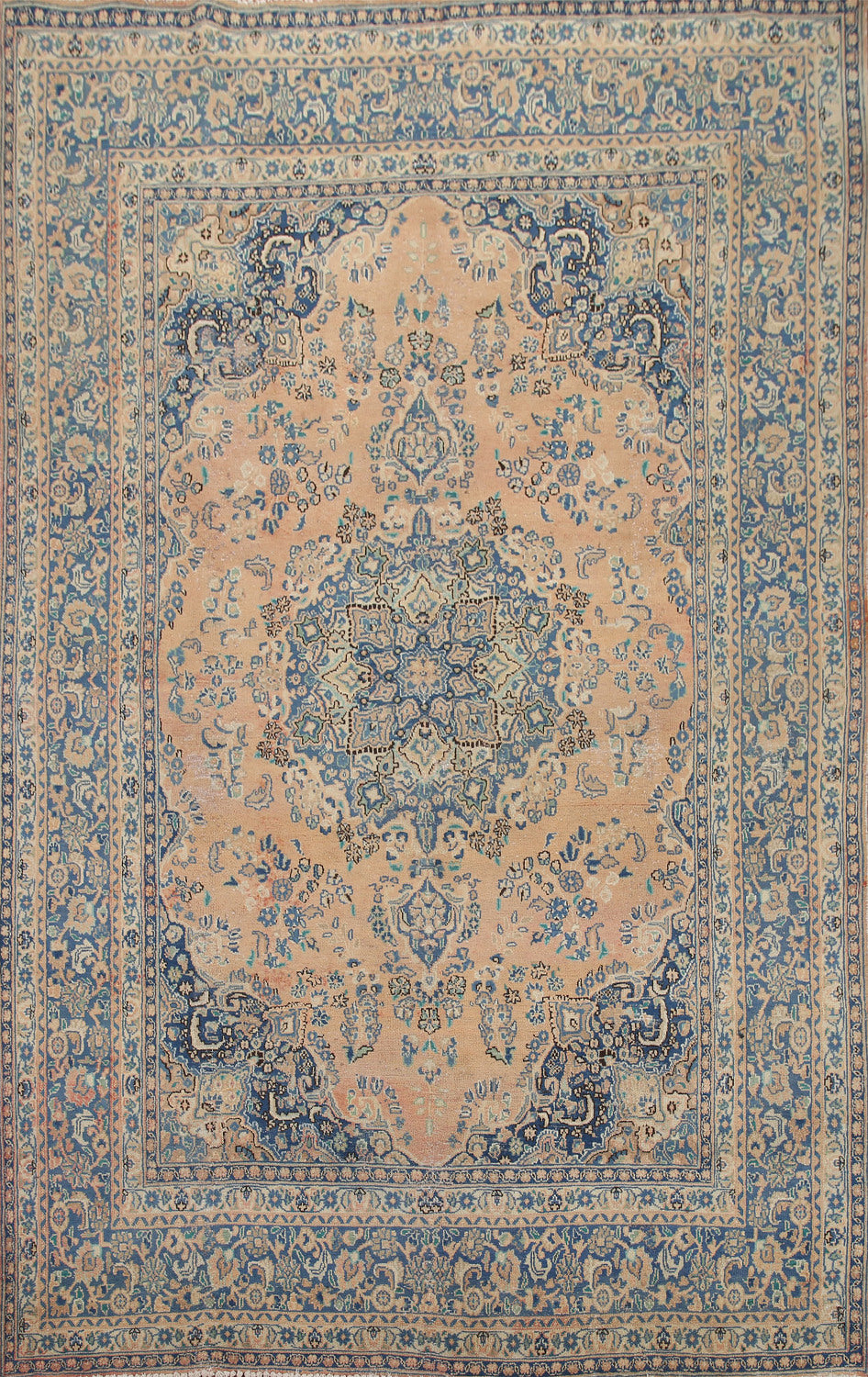 Handmade Floral Mashad Persian Area Rug 8x11