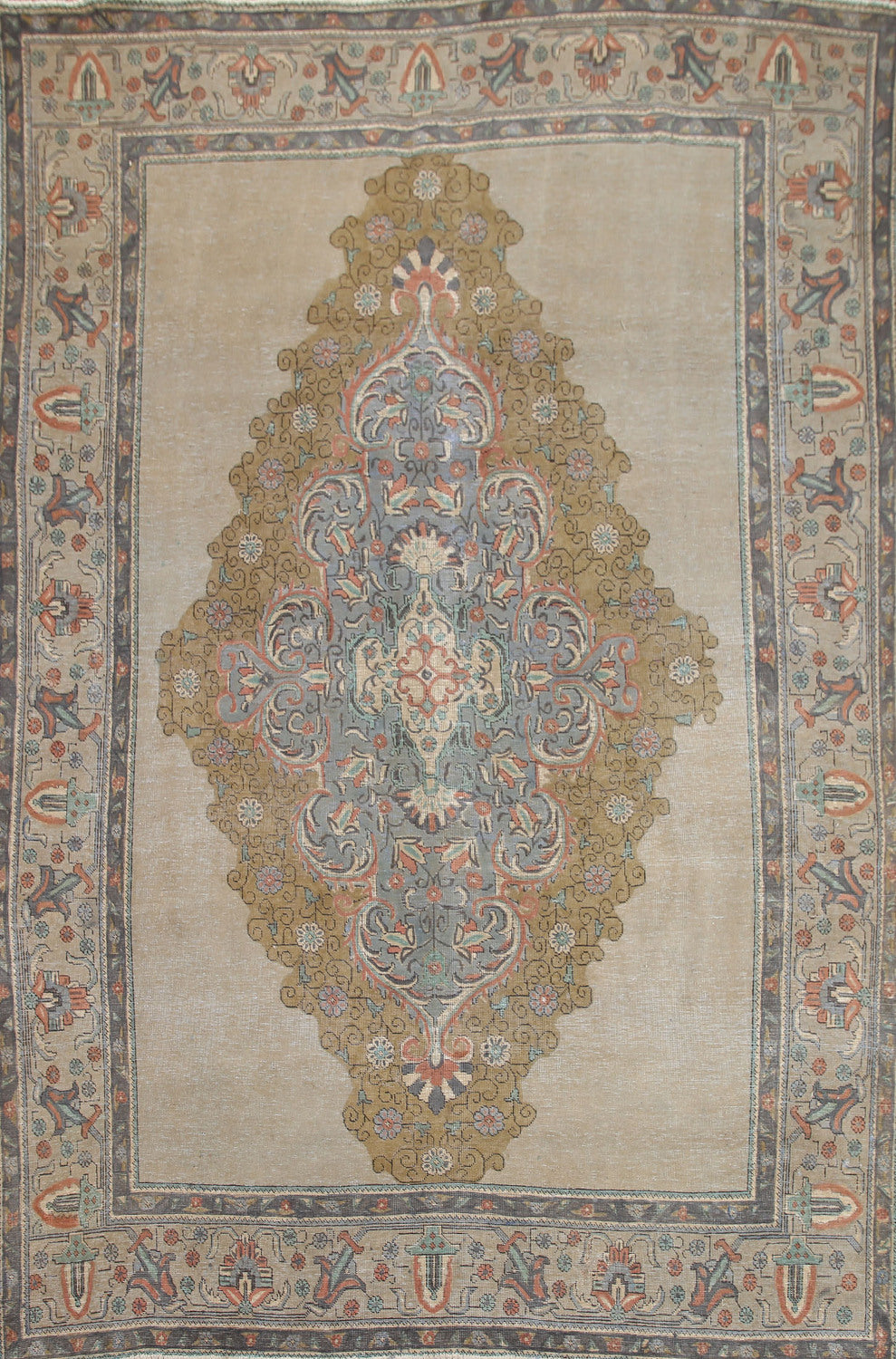 Geometric Wool Tabriz Persian Area Rug 8x11
