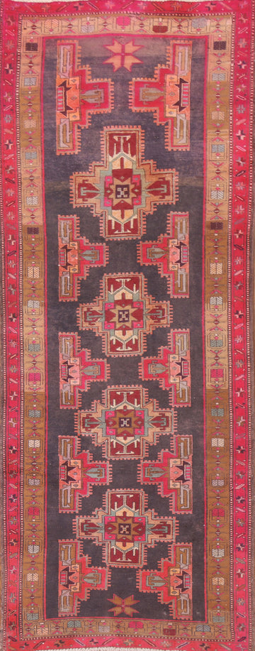 Handmade Wool Meshkin Persian Runner Rug 4x10