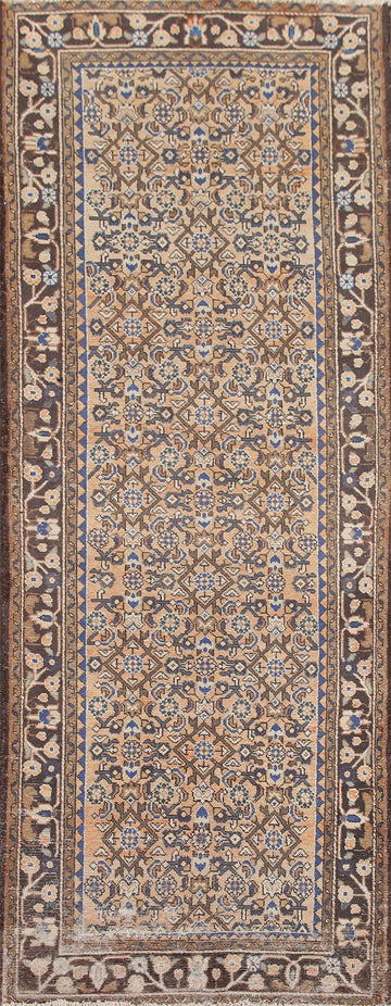 All-Over Hamedan Persian Runner Rug 4x10