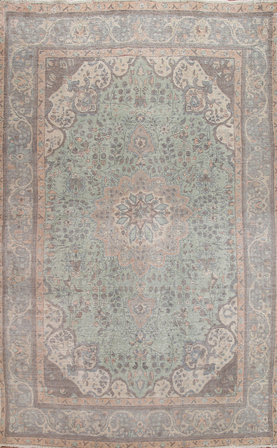 Wool Green Tabriz Persian Area Rug 8x12