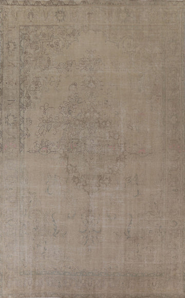 Distressed Wool Tabriz Persian Area Rug 10x13