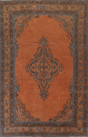 Orange Wool Tabriz Persian Area Rug 8x12
