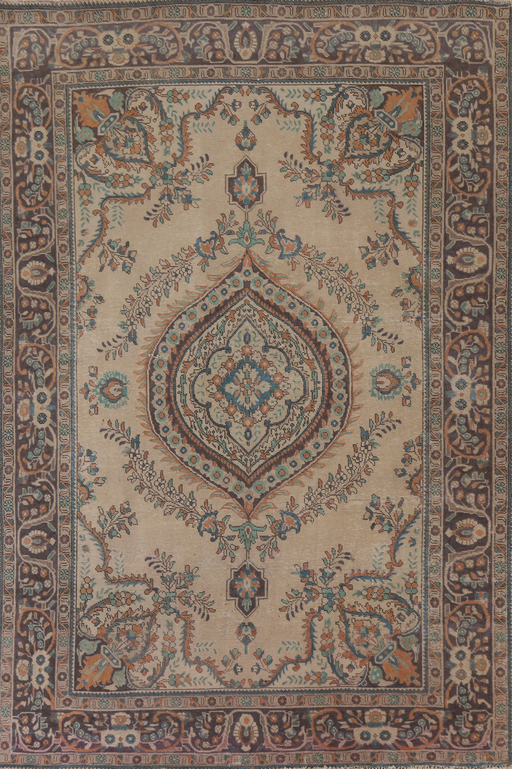Distressed Wool Tabriz Persian Area Rug 7x10