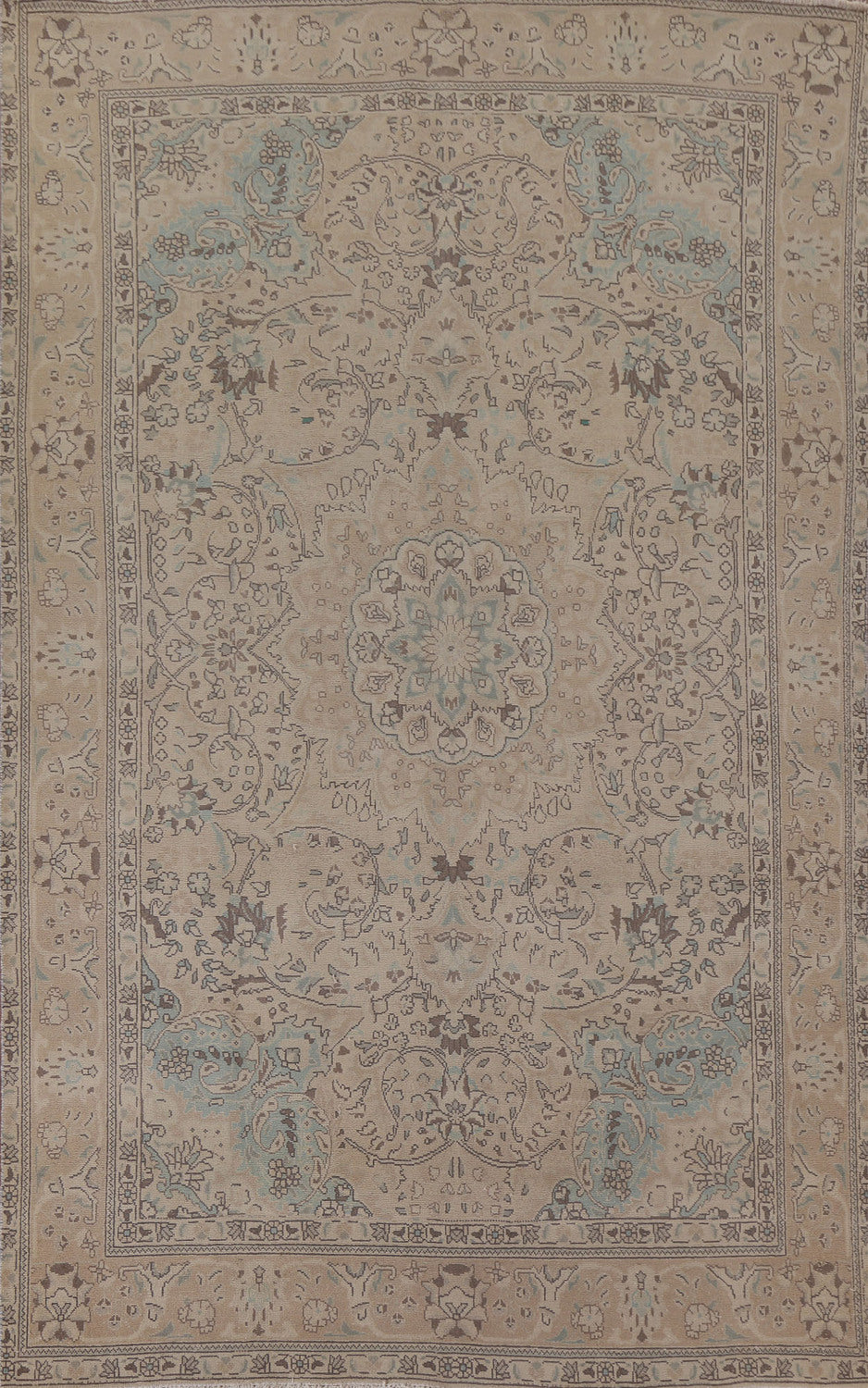 Vintage Floral Tabriz Persian Area Rug 6x9