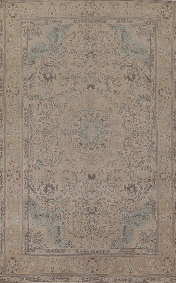 Vintage Floral Tabriz Persian Area Rug 6x9