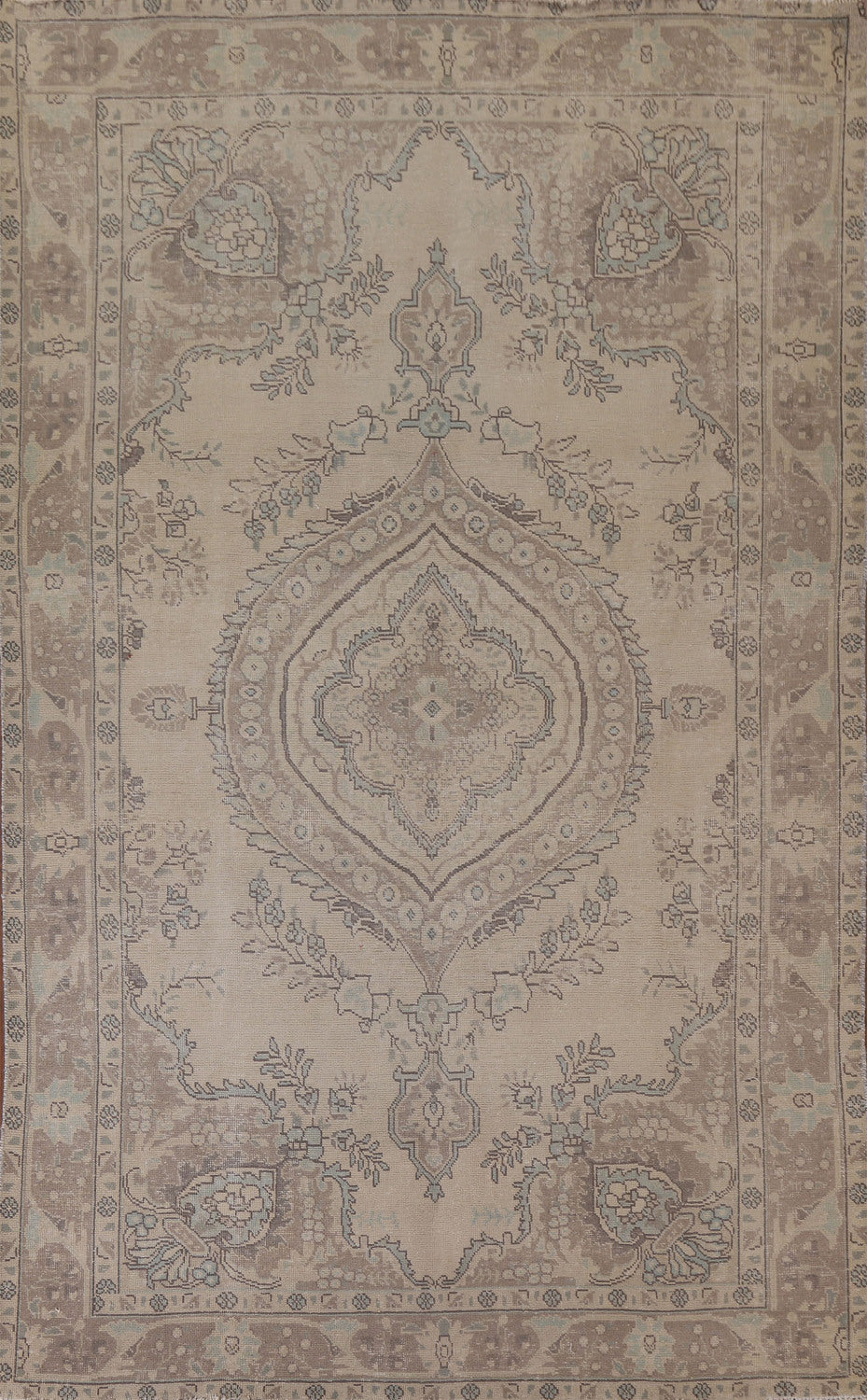 Vintage Distressed Tabriz Persian Area Rug 6x9