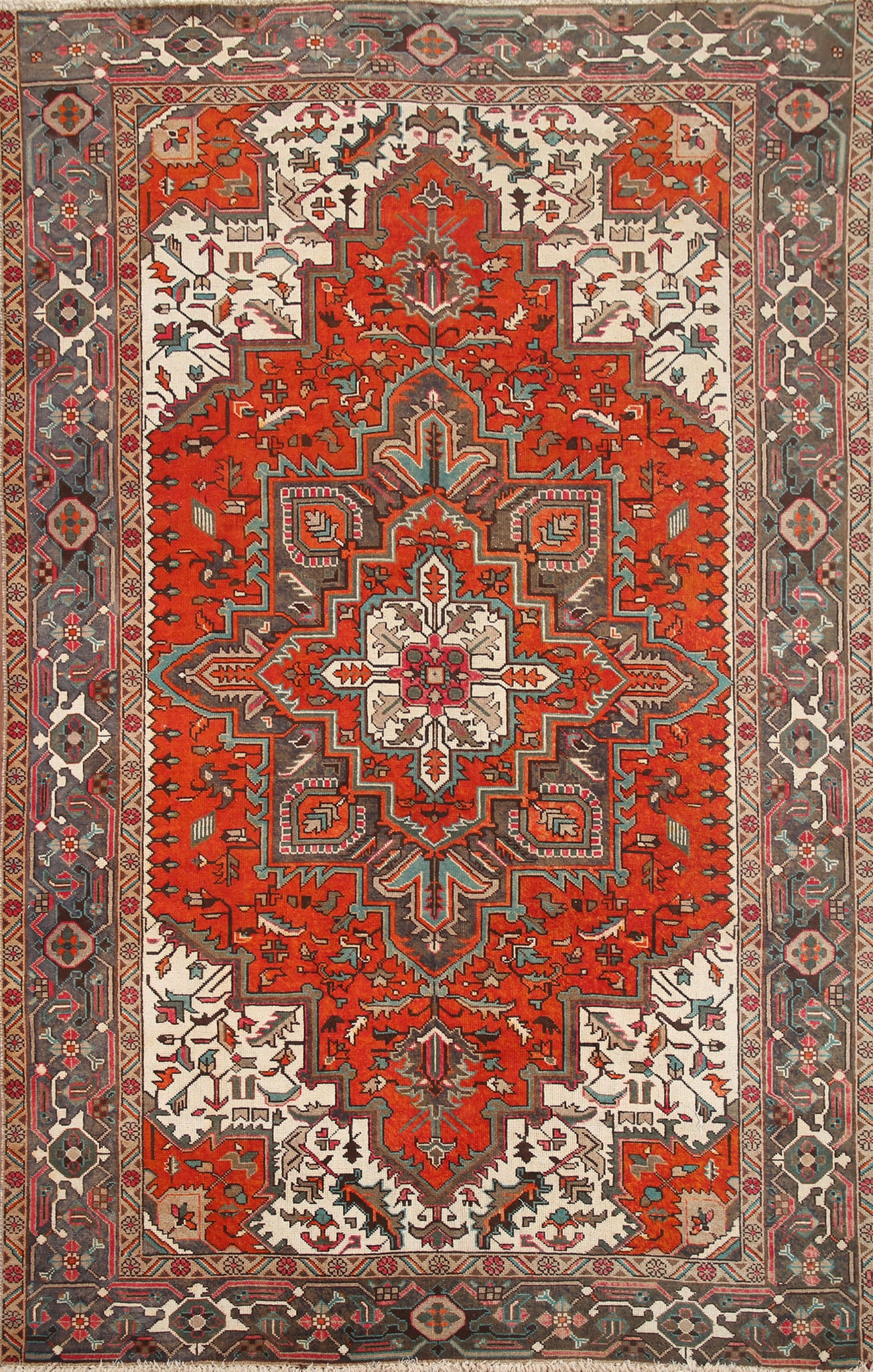 Vegetable Dye Heriz Persian Area Rug 6x9