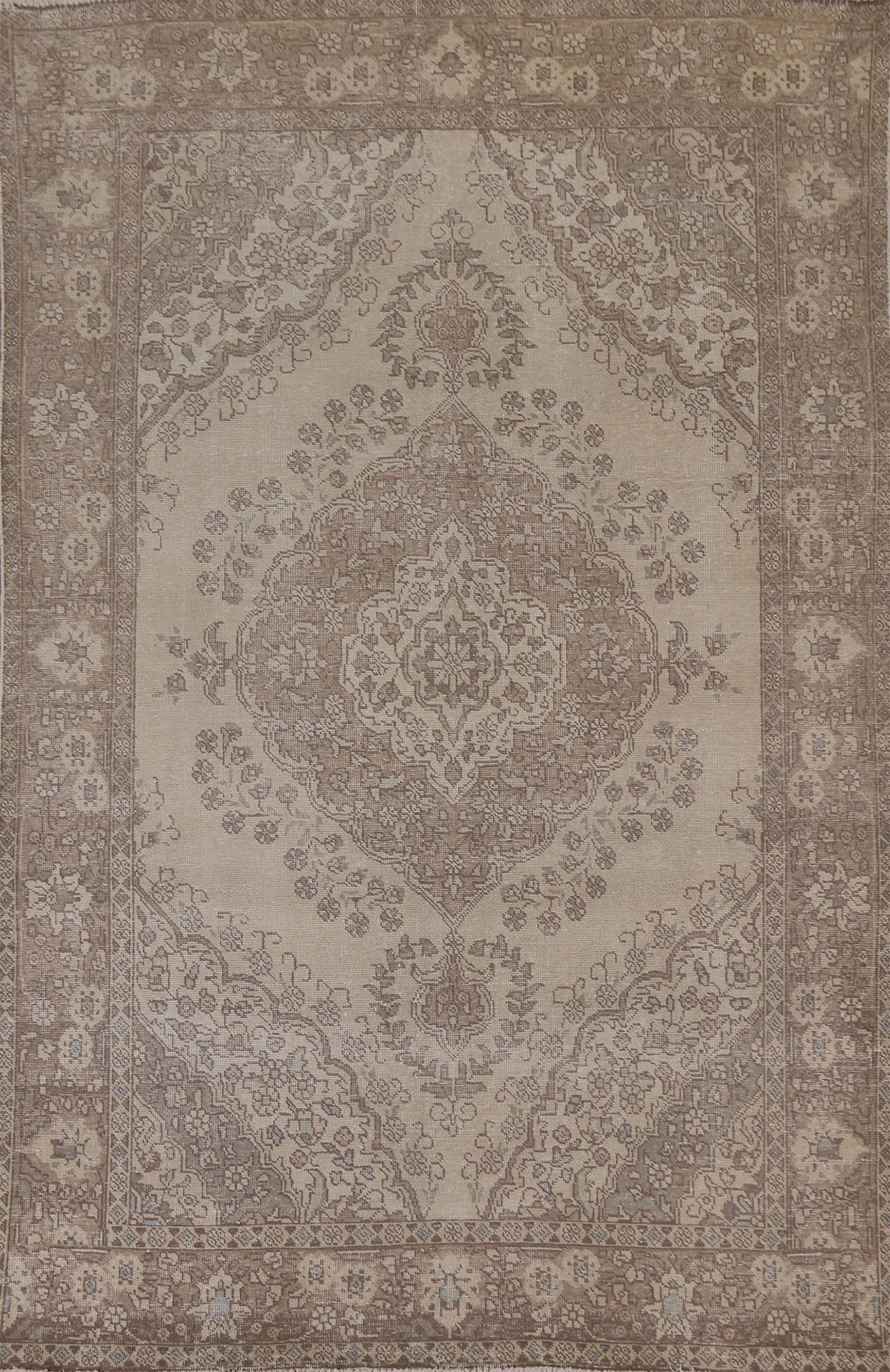 Distressed Wool Tabriz Persian Area Rug 6x9