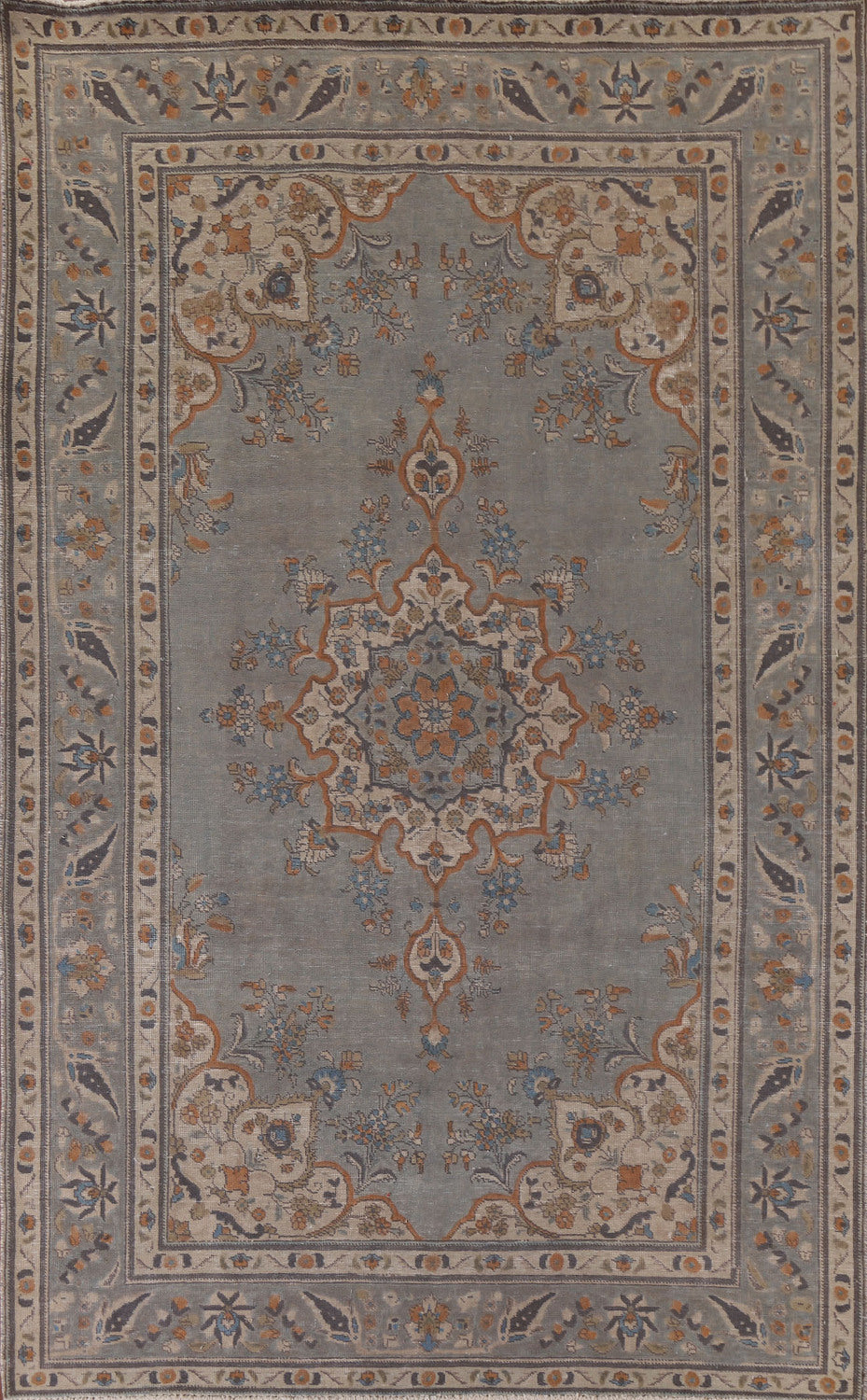 Distressed Over-Dyed Tabriz Persian Area Rug 7x10