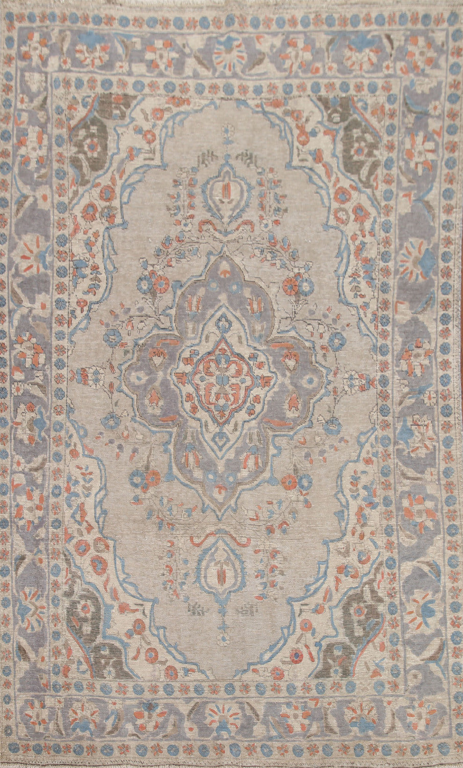 Distressed Wool Tabriz Persian Area Rug 7x9