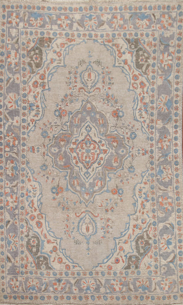 Distressed Wool Tabriz Persian Area Rug 7x9