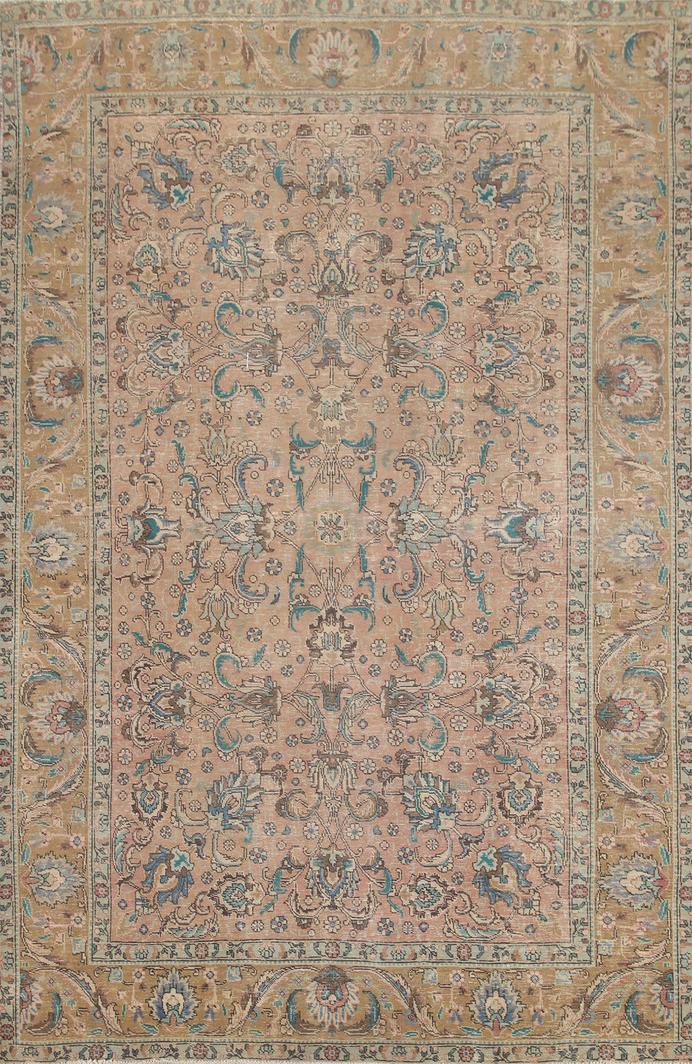 All-Over Floral Tabriz Persian Area Rug 7x10