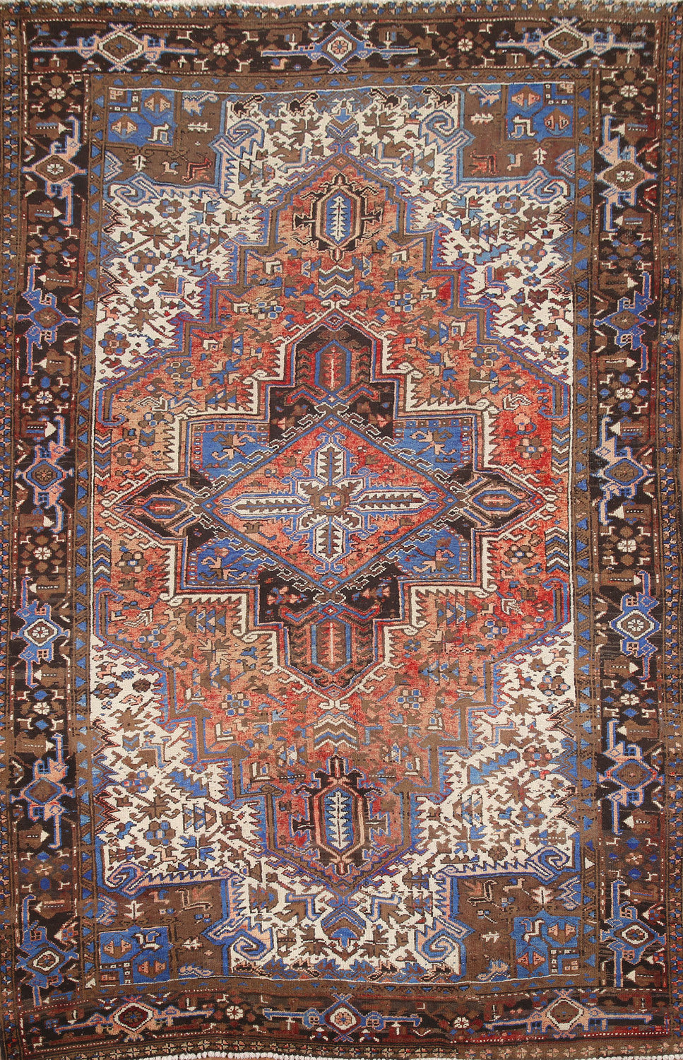 Geometric Heriz Persian Area Rug 7x10