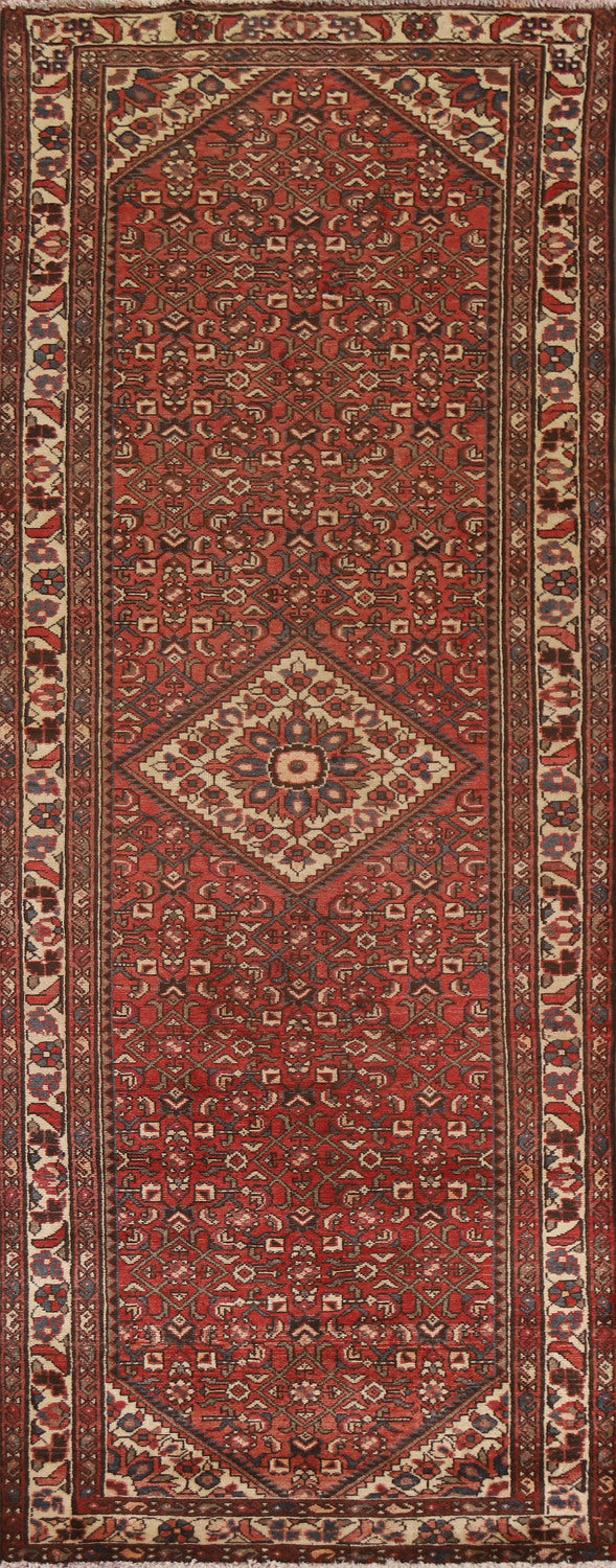 Geometric Hamedan Persian Runner Rug 4x10