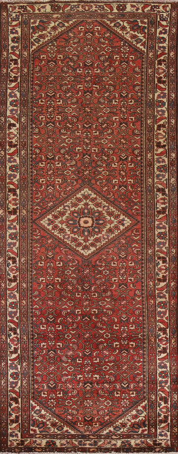 Geometric Hamedan Persian Runner Rug 4x10