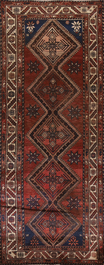 Geometric Hamedan Persian Runner Rug 4x10