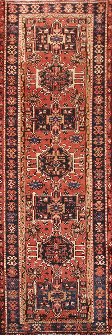 Vegetable Dye Gharajeh Persian Runner Rug 3x10