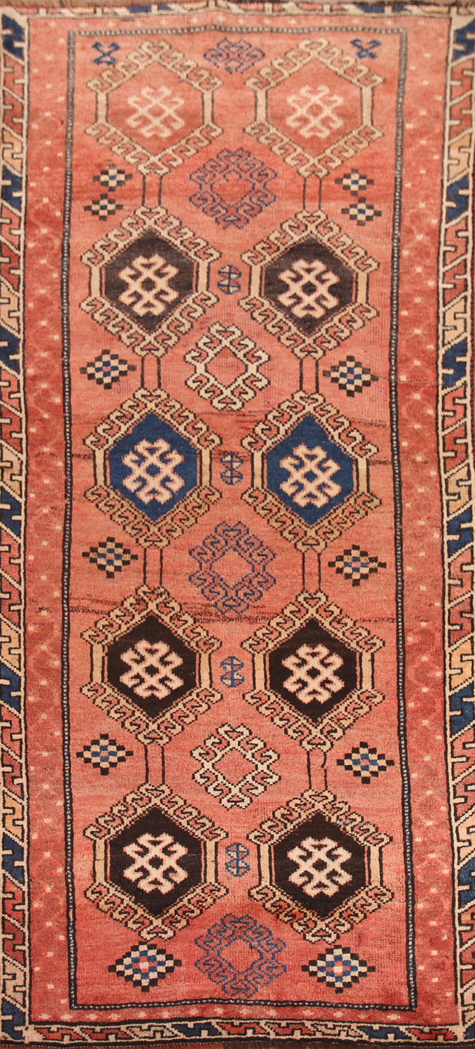 Geometric Qashqai Persian Runner Rug 4x9