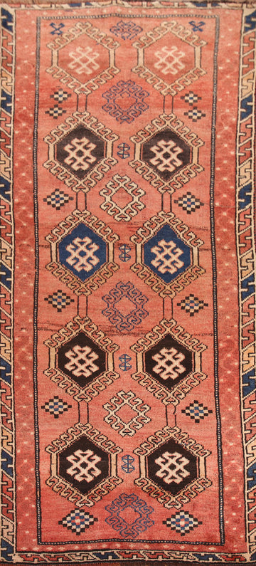 Geometric Qashqai Persian Runner Rug 4x9