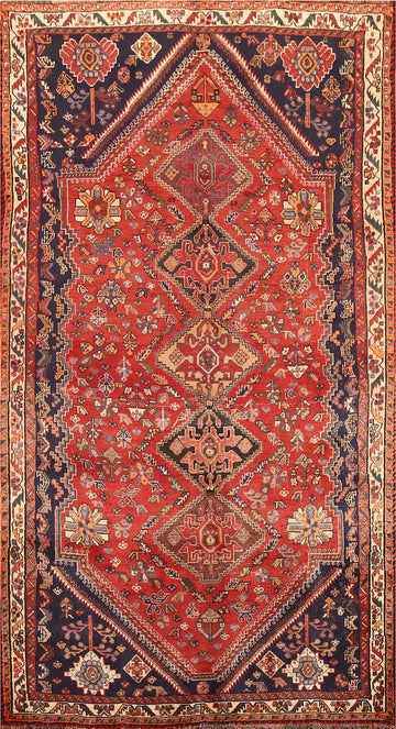 Vegetable Dye Red Abadeh Persian Area Rug 5x8