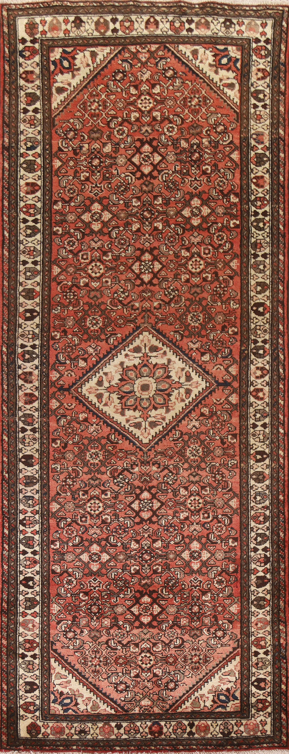Geometric Hamedan Persian Runner Rug 4x10