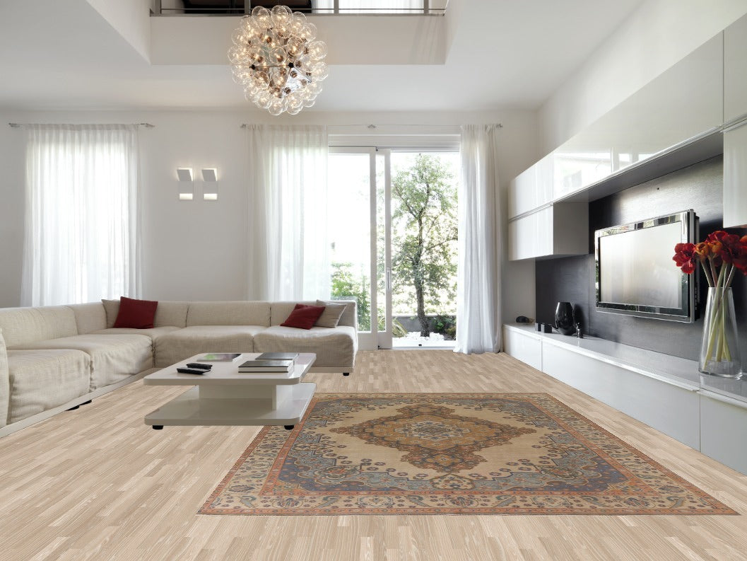 Distressed Over-Dyed Tabriz Persian Area Rug 9x13