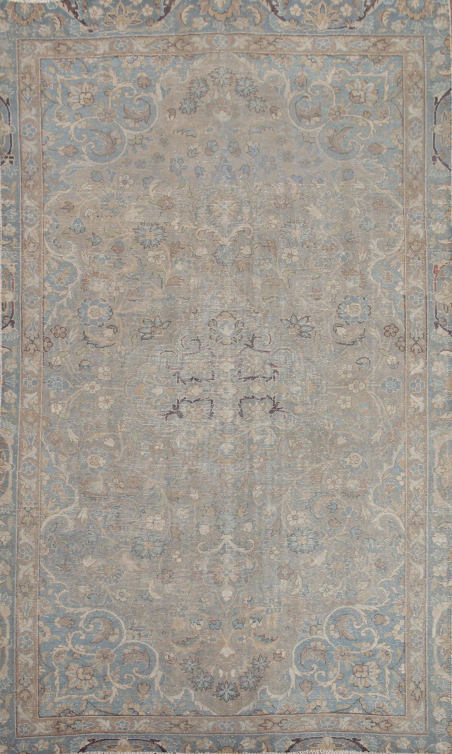 Distressed Floral Tabriz Persian Area Rug 5x8