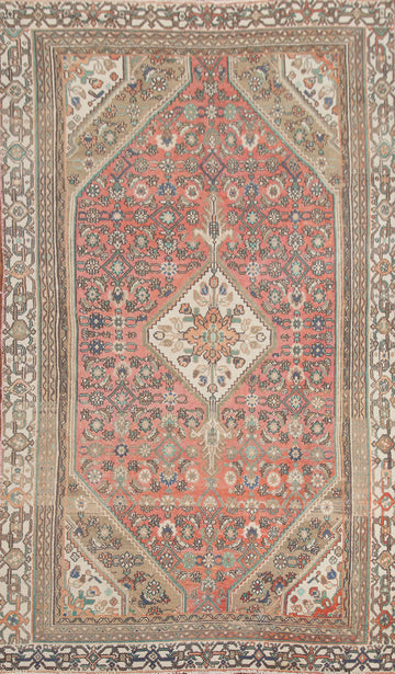 Pink Geometric Hamedan Persian Area Rug 6x9
