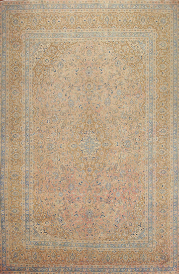 Floral Wool Mashad Persian Area Rug 9x12