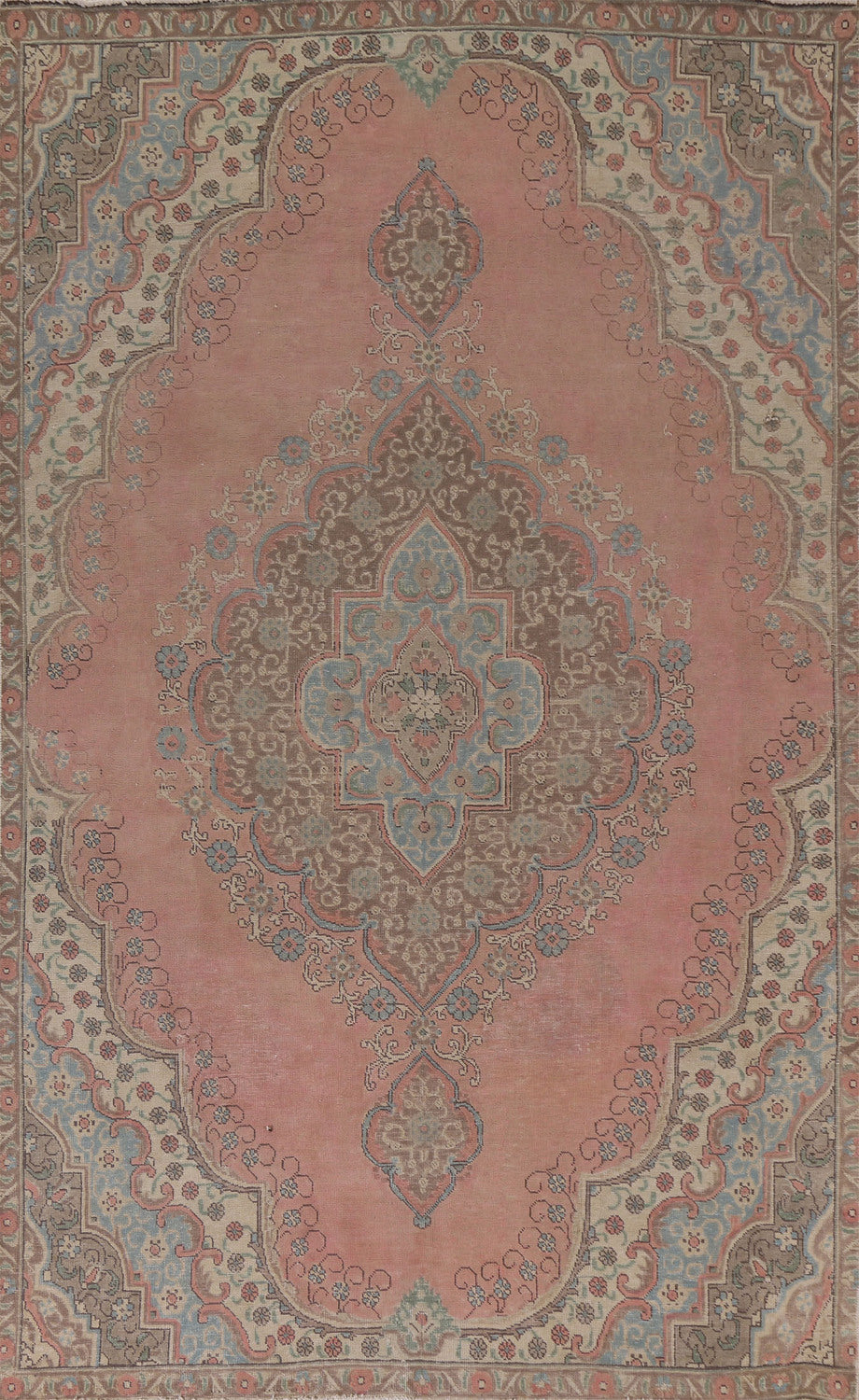 Pink Wool Tabriz Persian Area Rug 6x10