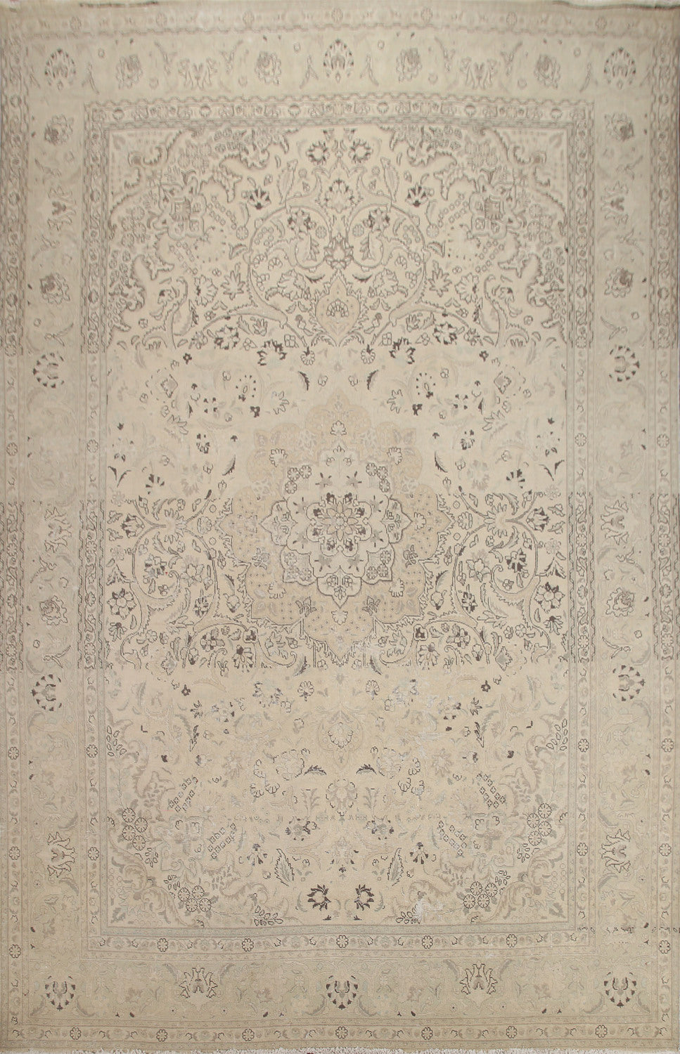 Distressed Wool Tabriz Persian Area Rug 10x13