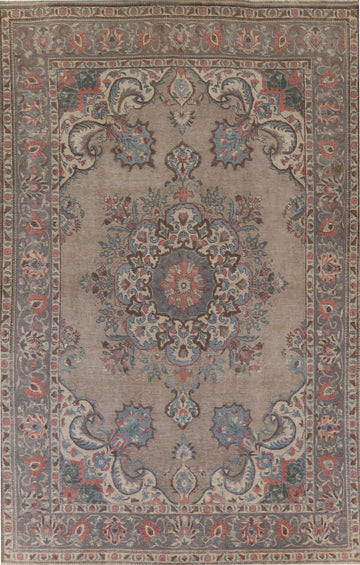 Vintage Wool Tabriz Persian Area Rug 8x11