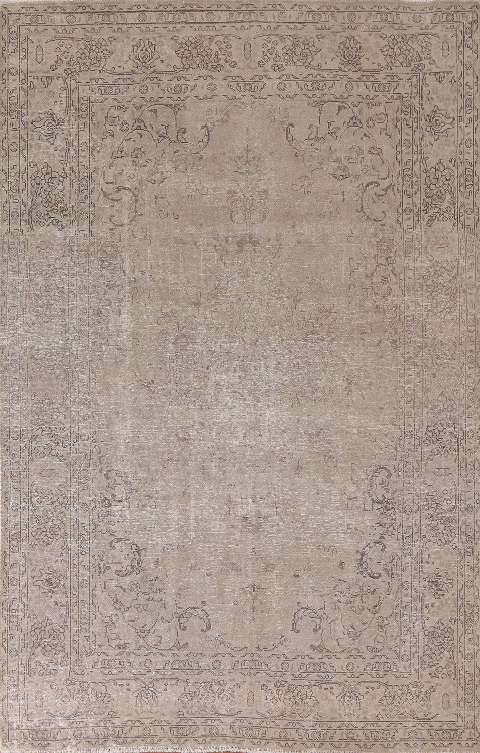 Distressed Wool Tabriz Persian Area Rug 7x10