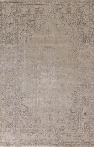 Distressed Wool Tabriz Persian Area Rug 7x10