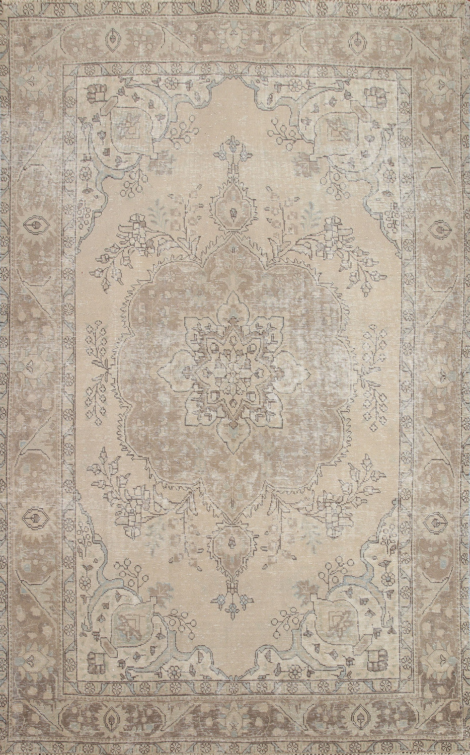 Distressed Wool Tabriz Persian Area Rug 6x9