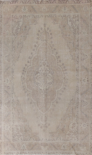 Geometric Wool Tabriz Persian Area Rug 6x10