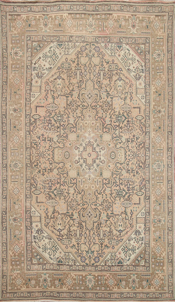 Geometric Wool Tabriz Persian Area Rug 6x10