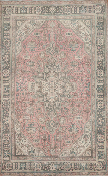 Distressed Pink Tabriz Persian Area Rug 6x9
