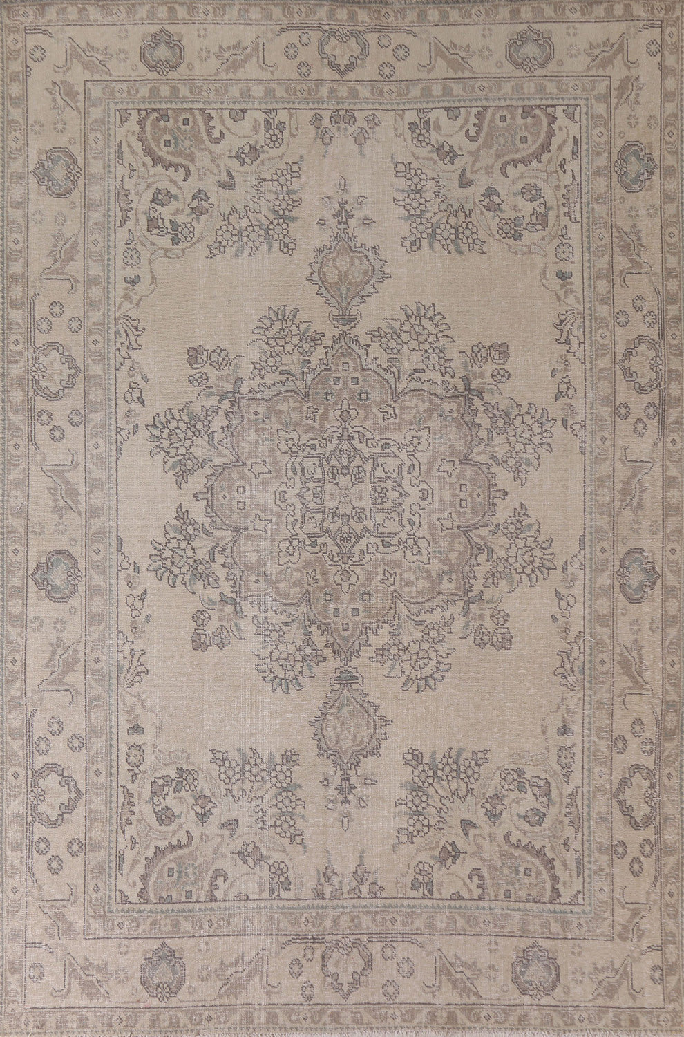 Distressed Wool Tabriz Persian Area Rug 6x9