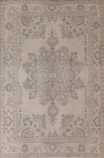Distressed Wool Tabriz Persian Area Rug 6x9