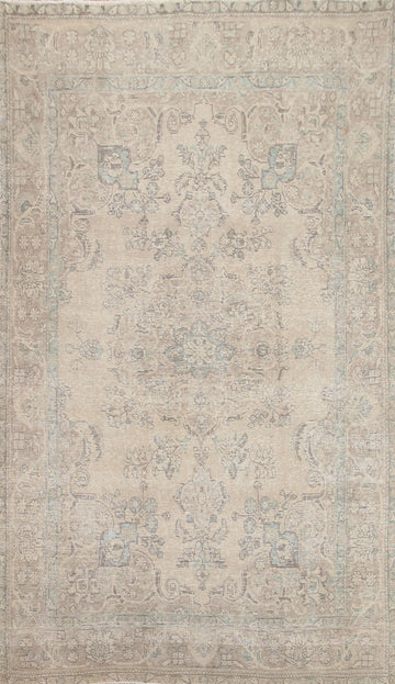 Distressed Muted Tabriz Persian Area Rug 6x10