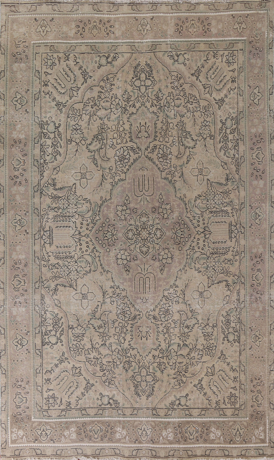Distressed Wool Tabriz Persian Area Rug 7x10