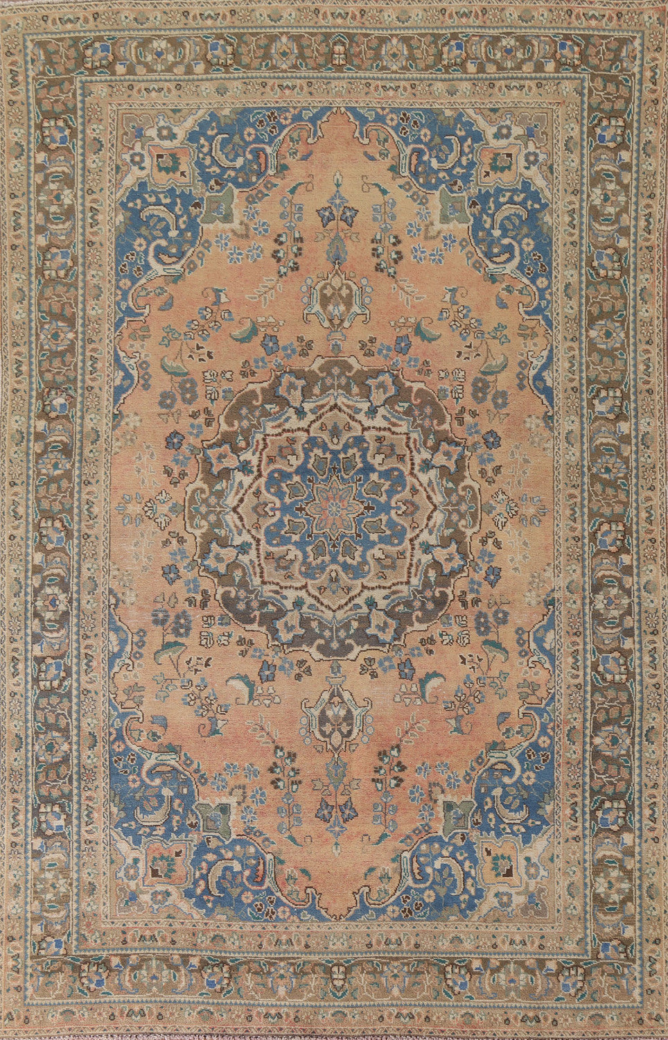 Handmade Wool Mashad Persian Area Rug 6x9