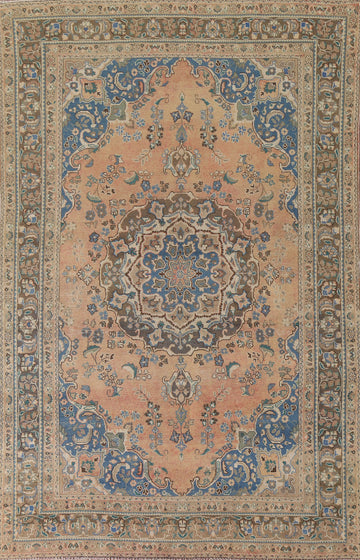 Handmade Wool Mashad Persian Area Rug 6x9