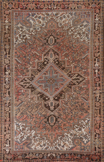 Geometric Heriz Persian Area Rug 7x10