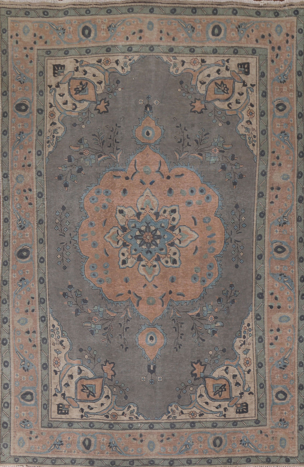 Gray Over-Dye Tabriz Persian Area Rug 7x10